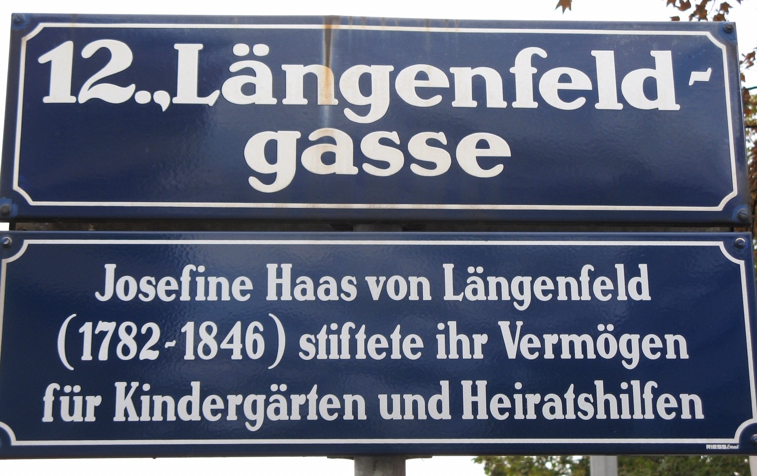 Straßennamen Wien: Die Längenfeldgasse hat ihren Namen einer wohltätigen Wienerin zu verdanken