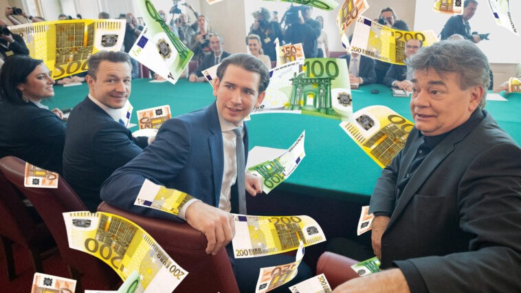 Bei der Eigenwerbung lassen sich ÖVP und Grüne nicht lumpen: Sie gönnen sich 30 Millionen Euro zusätzliches Werbebudget. Montage - Foto: Flickr/BKA (CC BY 2.0)