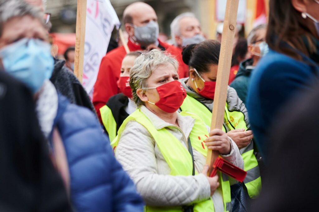 MAN und VW: Eine Demo im Oktober 2020.