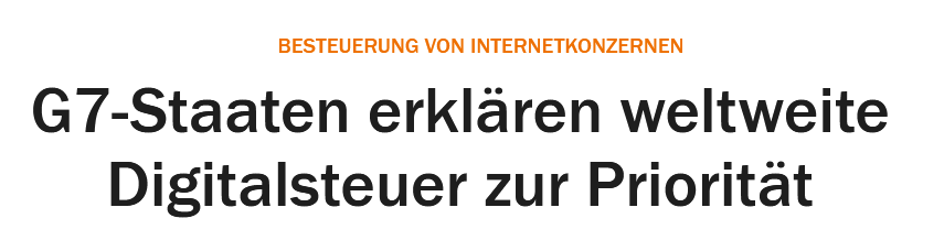 Globale Mindeststeuer: Wenn es nach dem "Handelsblatt" geht, das To Do Nummer 1.