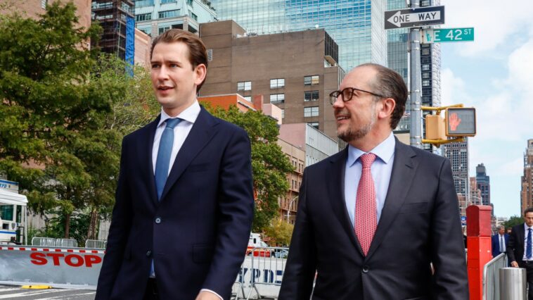Sebastian Kurz (links) und Alexander Schallenberg in New York. // Bild: BKA/ Arno Melicharek