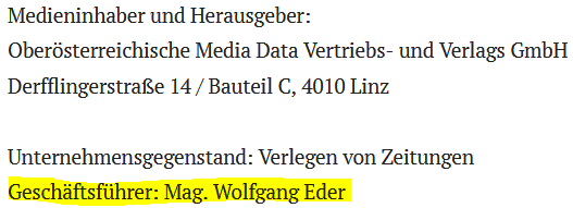 ...dann wurde Wolfgang Hattmansdorfer ersetzt. 94.000 Euro Inseratengelder flossen an das Volksblatt.