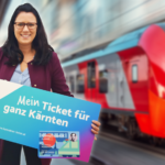 Klimaschutz-Landesrätin Sara Schaar präsentiert das neue "Kärnten Ticket"