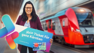 Klimaschutz-Landesrätin Sara Schaar präsentiert das neue "Kärnten Ticket"