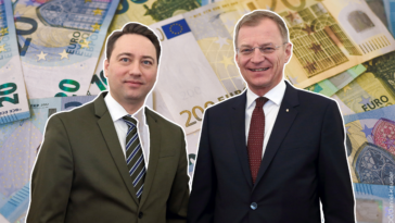 Stelzer und Haimbuchner vor Geldscheinen