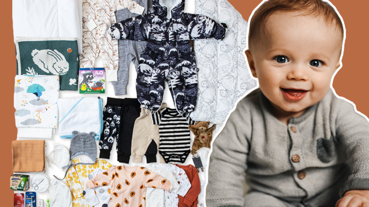Finnland Babybox Ein Baby mit Strampler