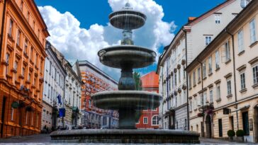 Brunnen in Ljubiljana Slowenien Wasser