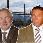 Jörg Haider und Gerhard Dörfler haben einen Großteil der Kelag an den deutschen RWE-Konzern verkauft. Das fällt den Kärntnerinnen und Kärntnern nun auf den Kopf. Bild: Montage