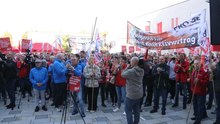 Die Unternehmen der Metalltechnischen Industrie haben große Gewinne gemacht. Deshalb gab es für ihre Aktionäre großzügige Dividenden. Die Beschäftigten sollen jetzt leer ausgehen. Deshalb streiken sie ab 6. November. Bild: Pro-Ge