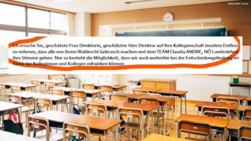 Die Personalvertretungswahlen der NÖ-Landeslehrer steht bevor. Das zeigt auch ein an die Öffentlichkeit gedrungenes Mail der Lehrergewerkschaft FCG. Darin will sie Einfluss auf Lehrerkollegen nehmen.