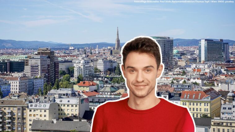 Der SPÖ-Abgeordnete Paul Stich vor Wiener Wohnhäusern. Im Kommentar erklärt er, wie der neue Preisdeckel der Regierung für Mieten Menschen entlastet.