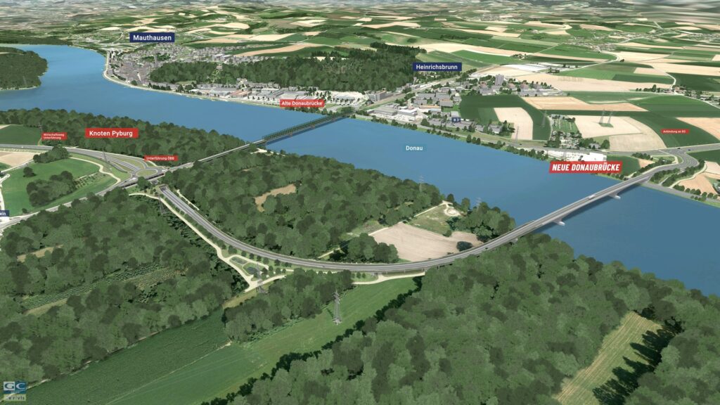 Donaubrücke Mauthausen Visualisierung neue Brücke